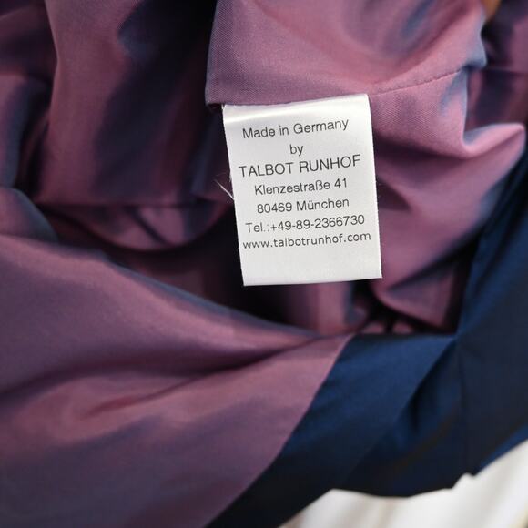 Talbot Runhof Maxi Dress Size 4 Blue Satin V-Neck Sleeveless Formal Evening Gown - Picture 9 of 10